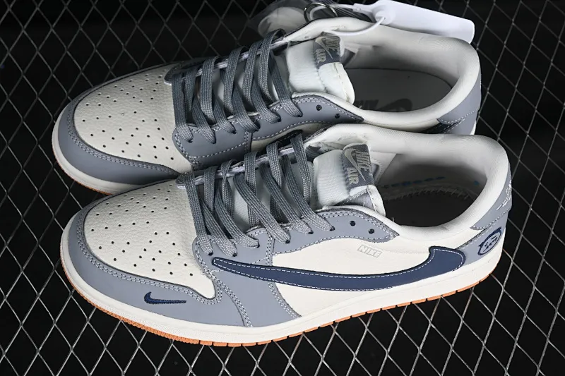 All categories Air Jordan Jordan series basketball shoes Air Jordan 1 Low High-end customized low-top sneakers Travis Scott x Fragment Design x Air Jordan 1 Low OG SP AJ1 Joe 1 Ghostface joint white and blue raw rubber low-top cultural and casual sneakers LD2025-005